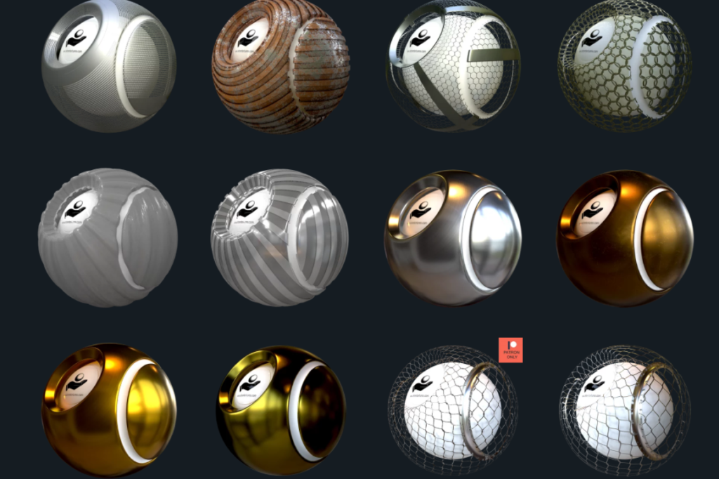 Different types of metal textures from sharetextures.com