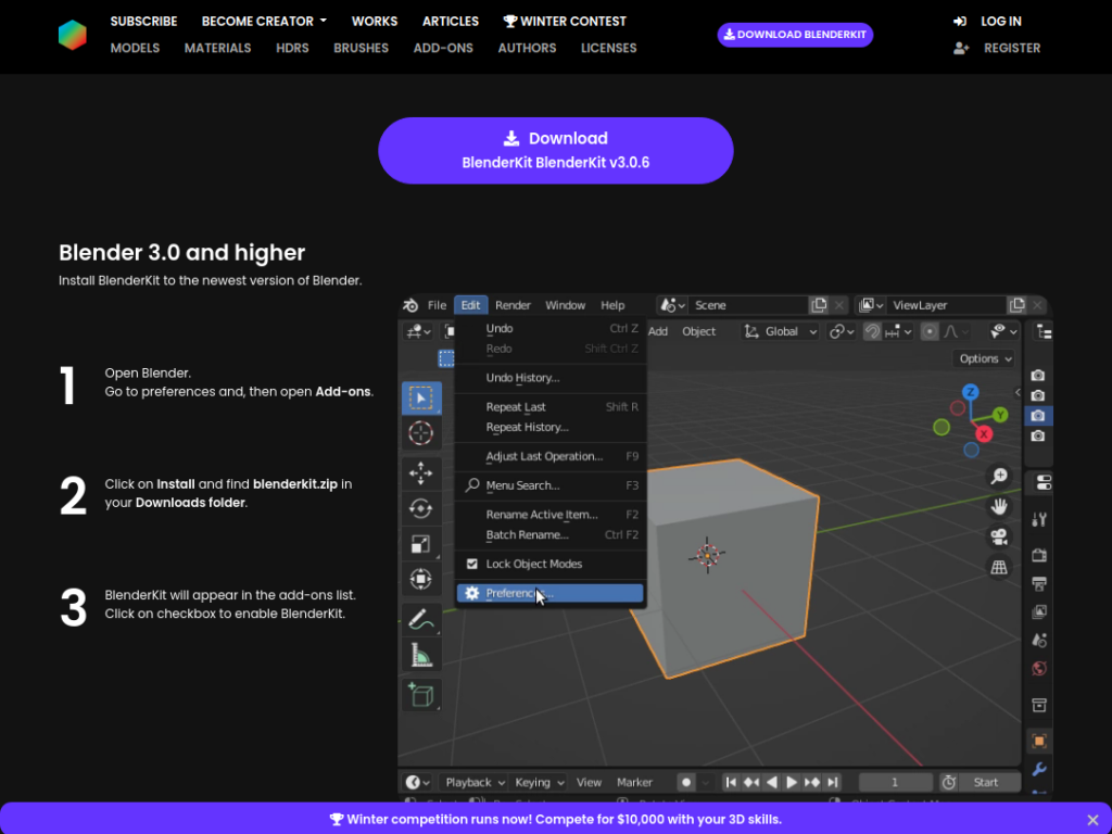 blender 3d addons download